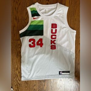 Nike Milwaukee Bucks Jersey Earned Edition 34 Antetokounmpo Youth Size Large